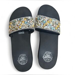 Elegant Embellished Black Sandals